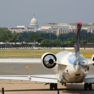 United States Capitol and Reagan National Airport.