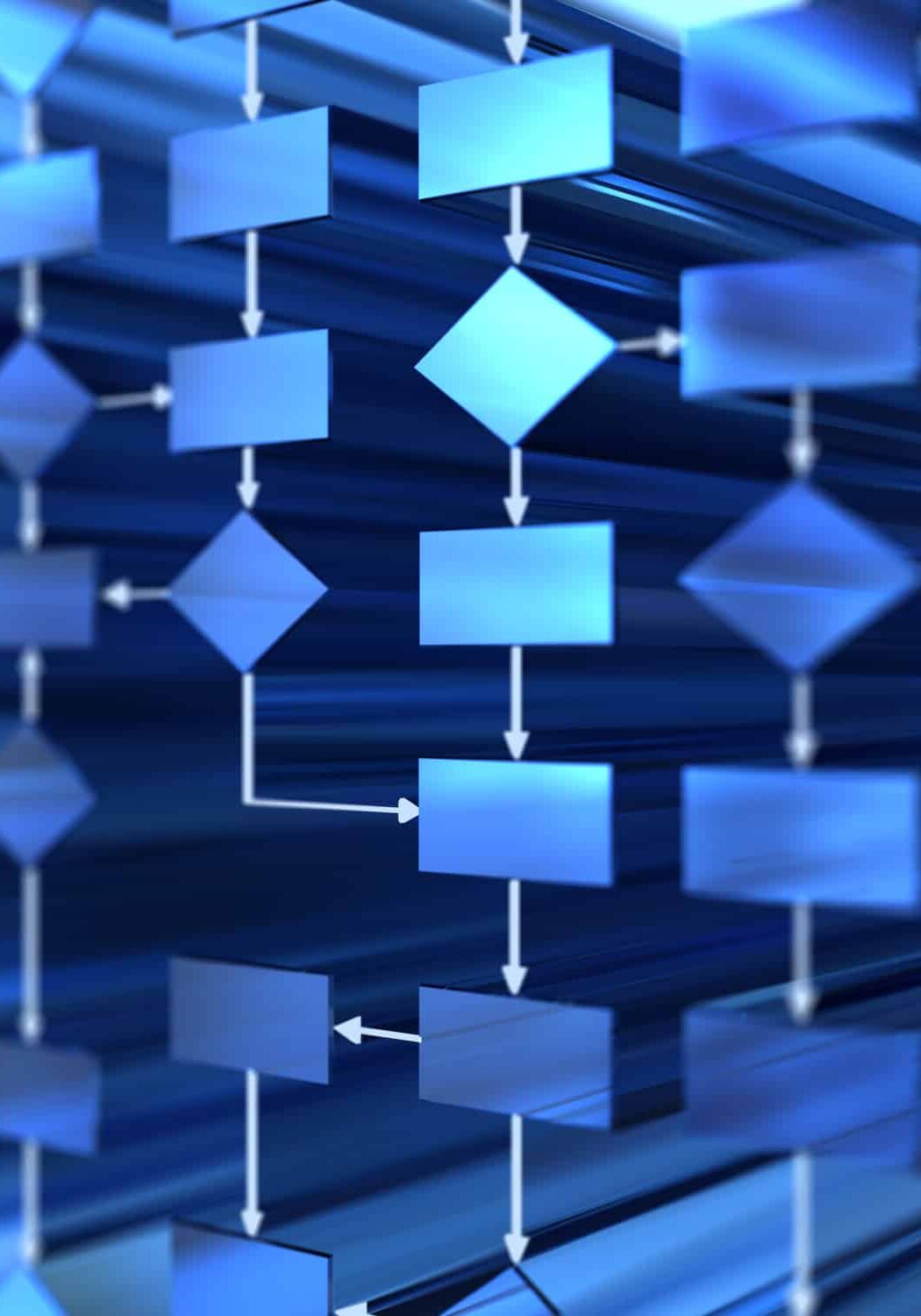 3D flow chart. Programming, planning, ...