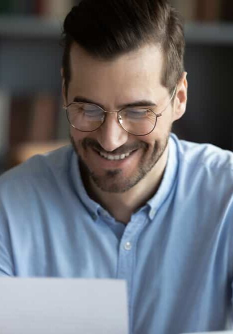 Man reading a paper